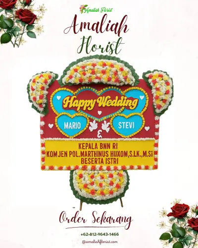 Karangan Papan Bunga Pernikahan di Sidoasri